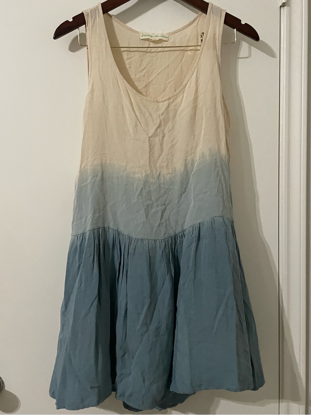 Staring at Stars Anthropologie Blue Ombre Dip Dye Drop Waist Dress XS